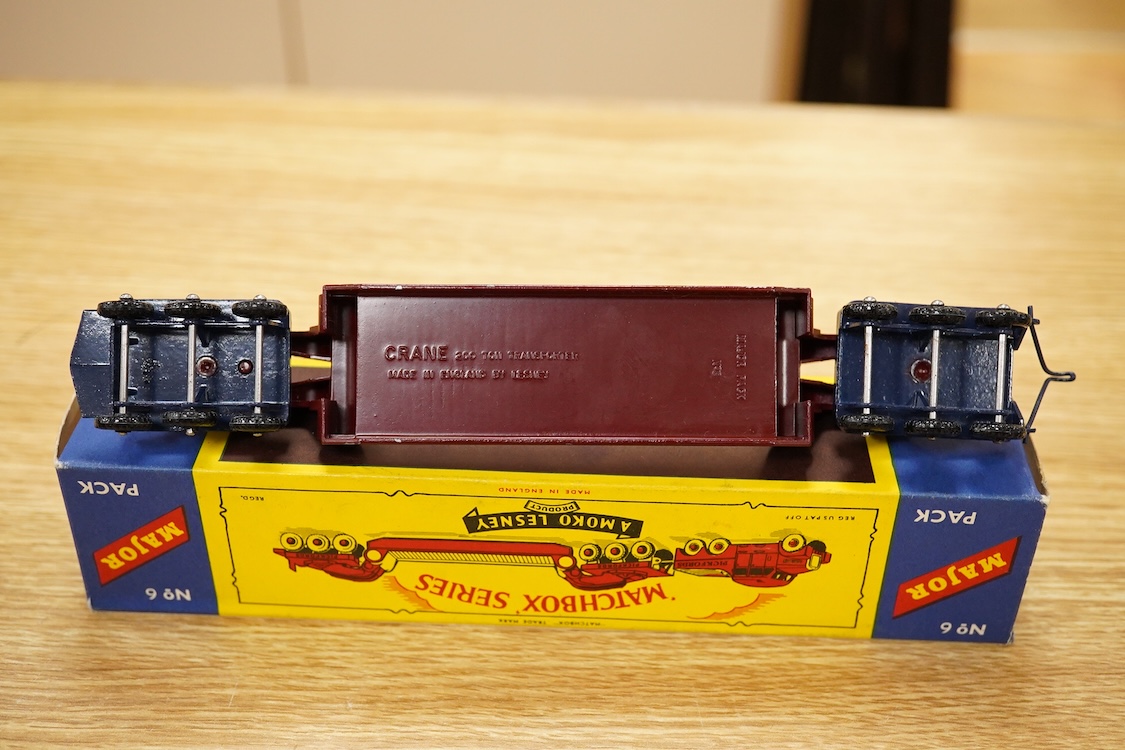 Fourteen Matchbox Series and early boxed Models of Yesteryear, including three Major Packs; No.1; Caterpillar Earthmover, No.3; Mighty Antar tank transporter and Centurion tank, No.6; Scammell transporter, together with